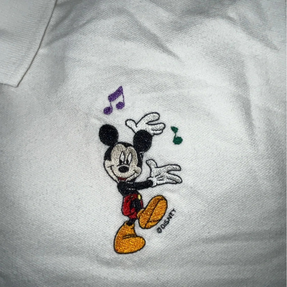 Disney Mickey Mouse Embroidered Polo Shirt White Size 2X - Picture 6 of 6